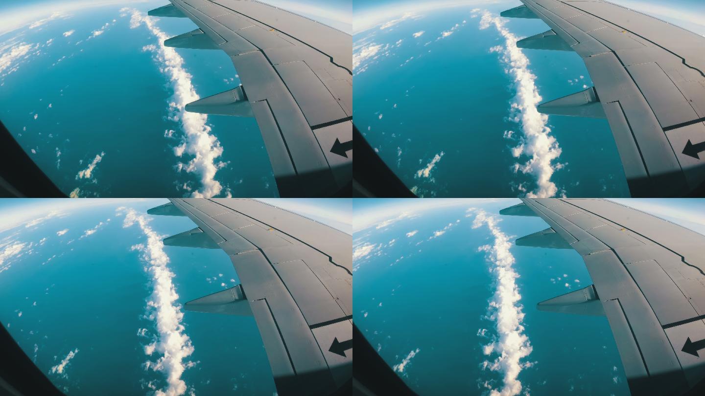 透过喷气式飞机的窗户看到的云