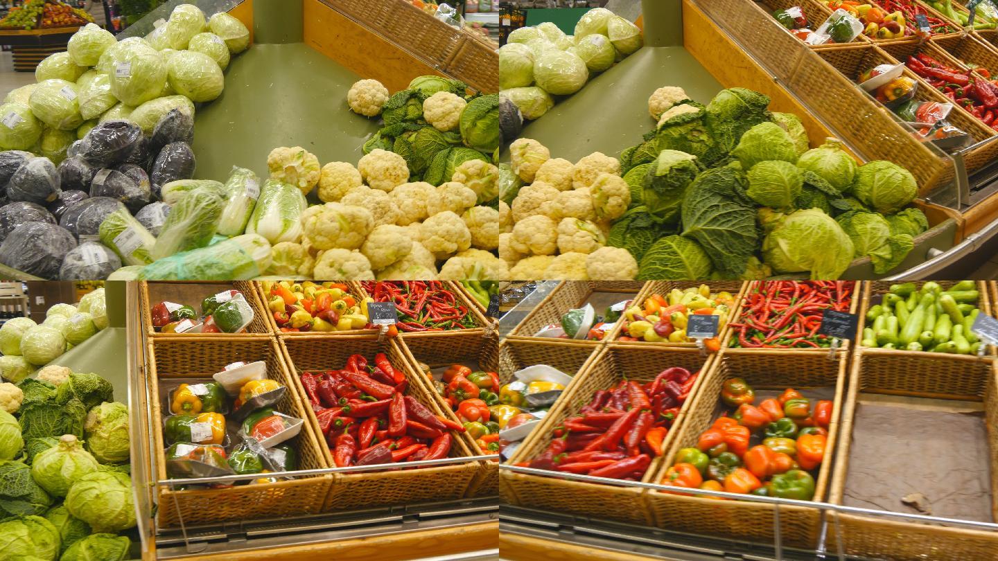 超市里的蔬菜有机生态绿色天然自然美味食材