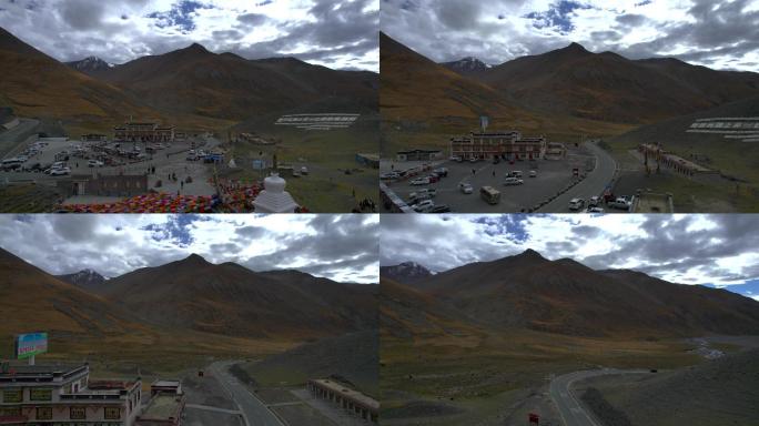 西藏山南卡若拉冰川风光航拍