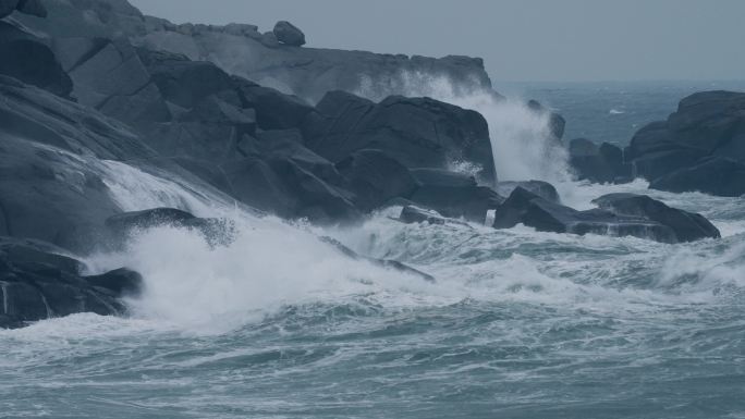 巨石海浪-高速摄影