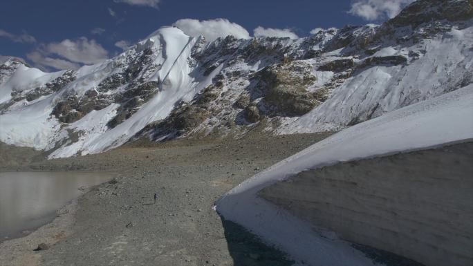 西藏廓琼岗日冰川雪山风光航拍