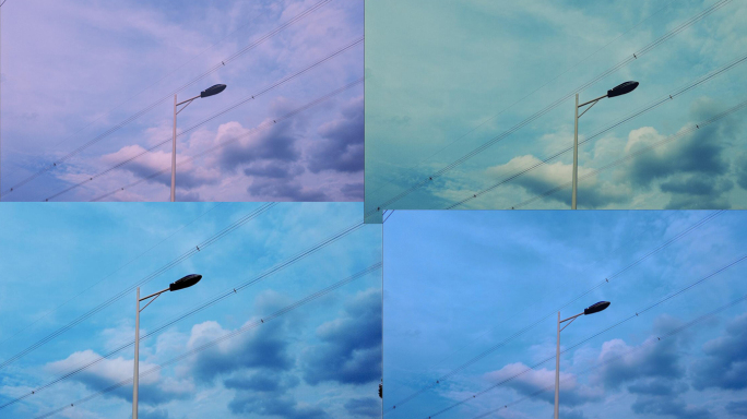 蓝天路灯，宁静深邃（未调色）