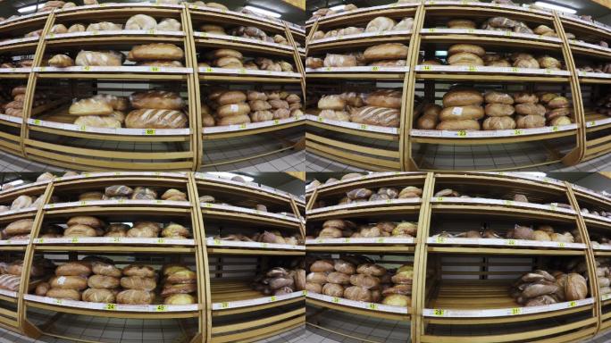 超市里有多种面包面包房蛋糕店美食美味