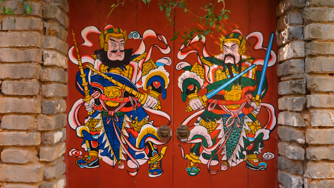 门神大门手绘传统文化过年
