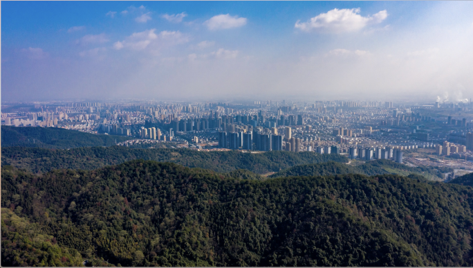 江西新余市，航拍新余市空镜