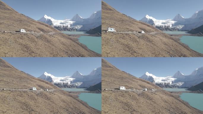 西藏萨普冰川房车航拍
