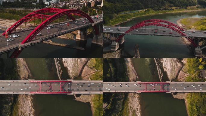 泸州沱江三桥航拍素材1080P60F