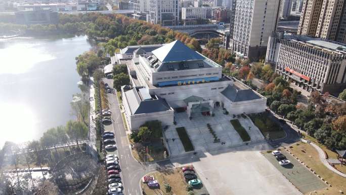 武汉博物馆环绕航拍