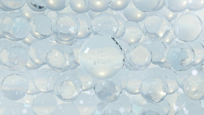 蓝色水分子阵列流动粒子透明精华液