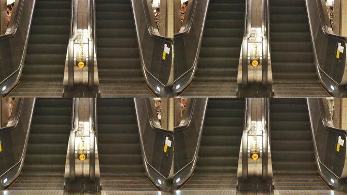 购物中心的自动扶梯特写镜头