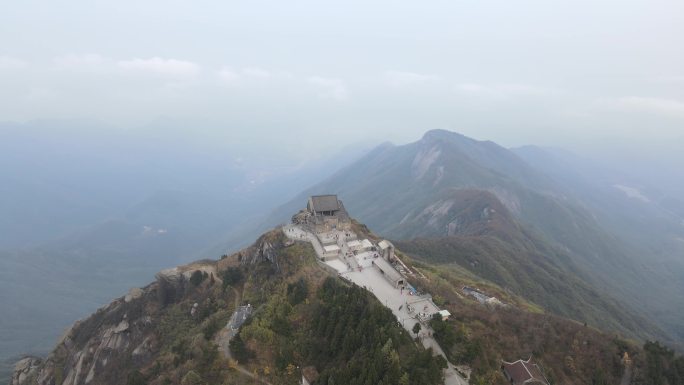 航拍南岳衡山5A景区祝融峰