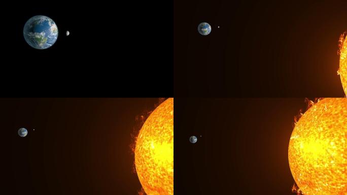 行星绕太阳运行卫星视图