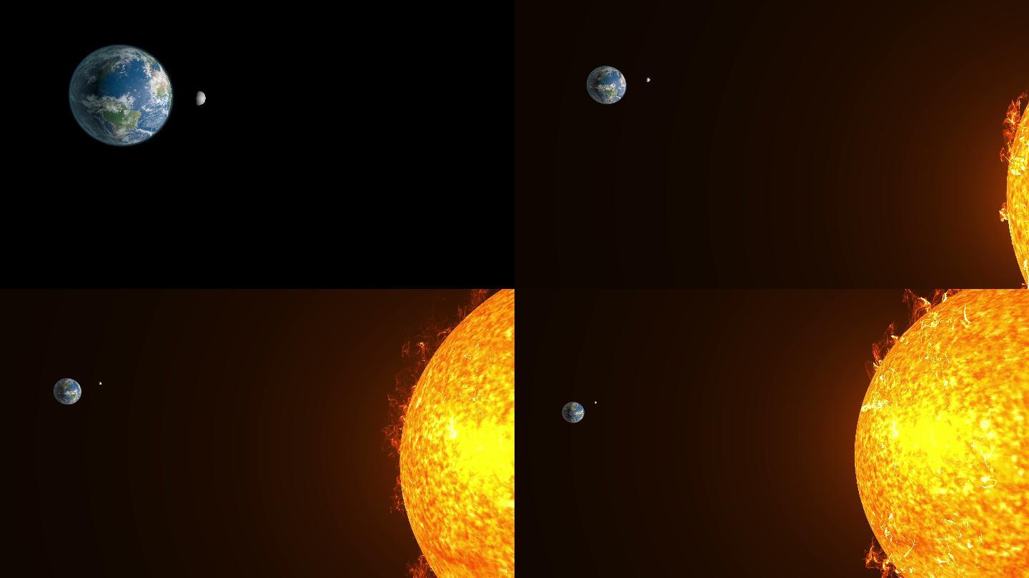 行星绕太阳运行卫星视图