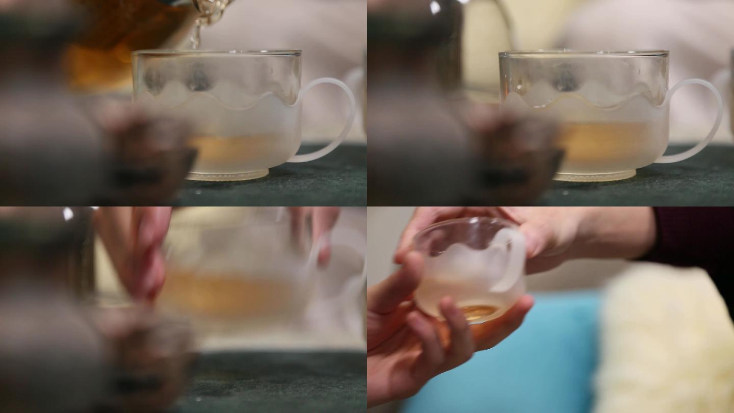 倒茶 递茶杯