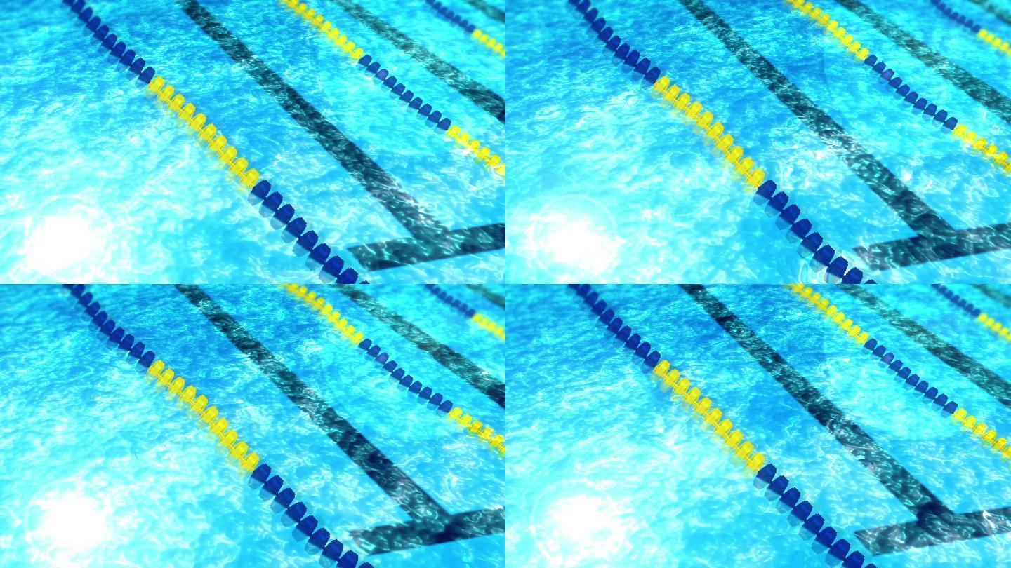 游泳池的动画蓝色太阳游泳