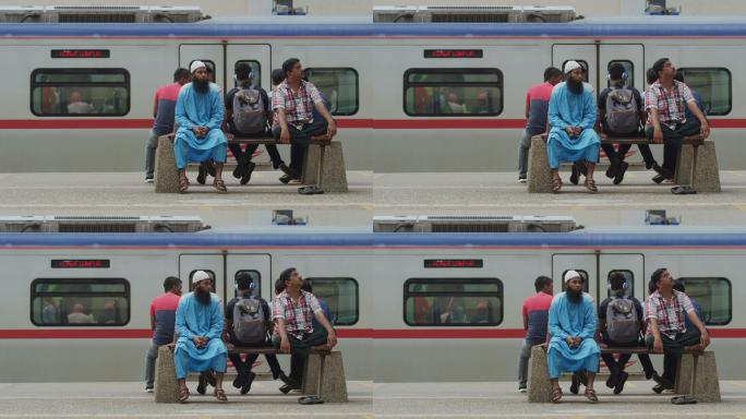 马来西亚,吉隆坡,在火车站候车的乘客