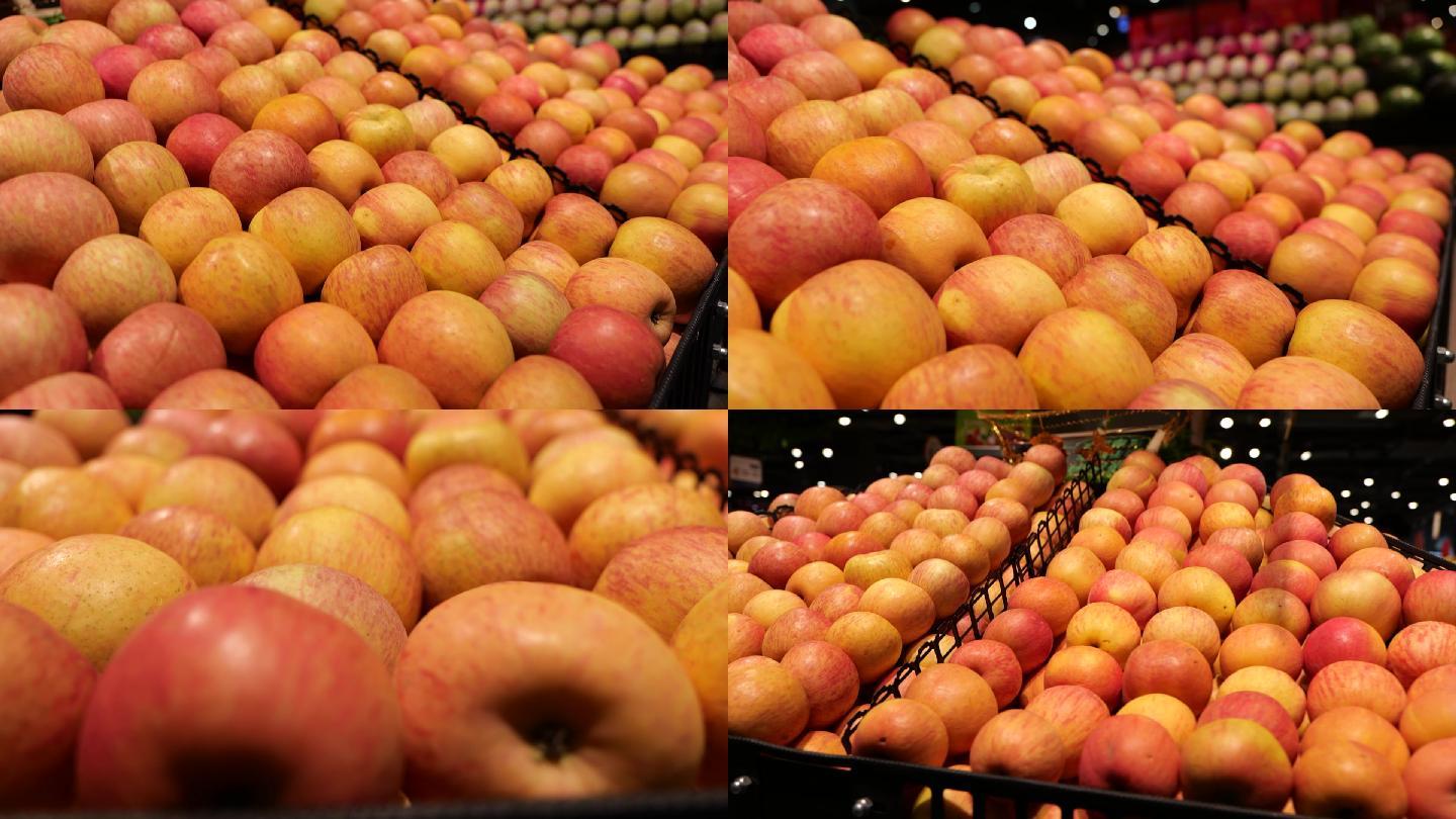 卖场苹果陈列镜头特写