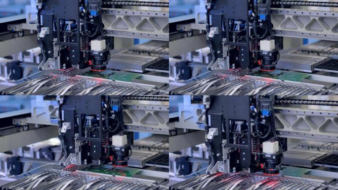自动化机器人电子零件制造机器。