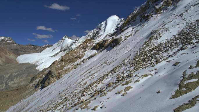 西藏廓琼岗日冰川雪山风光航拍