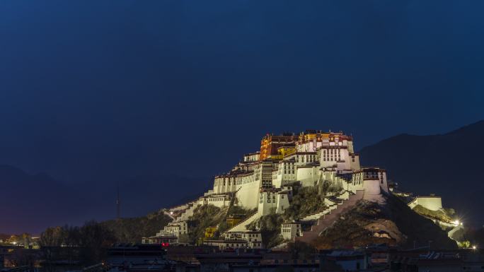 布达拉宫西藏西藏延时航拍拉萨X市视频旅游