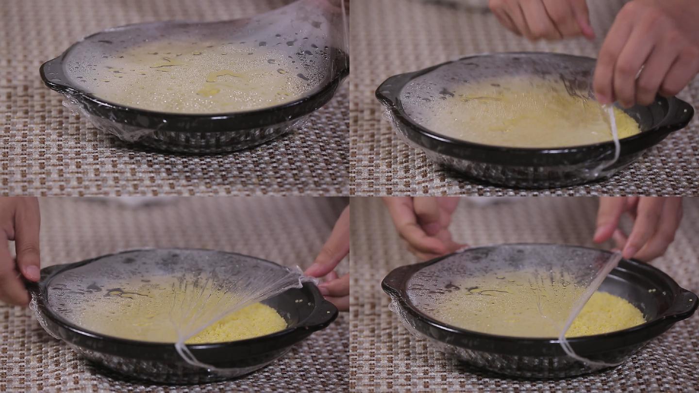 小米和面擀面片切面片制作锅巴 (2)