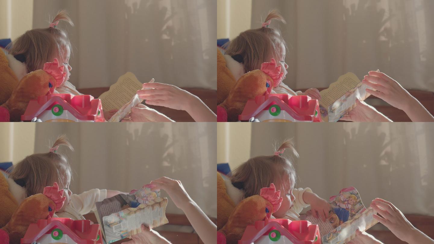 可爱的小女孩在看书