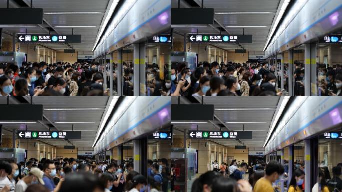 深圳地铁晚高峰人流 4K视频