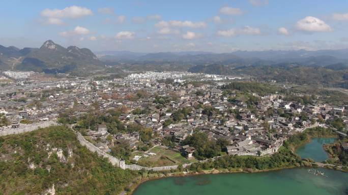 贵州贵阳青岩古镇5A景区航拍