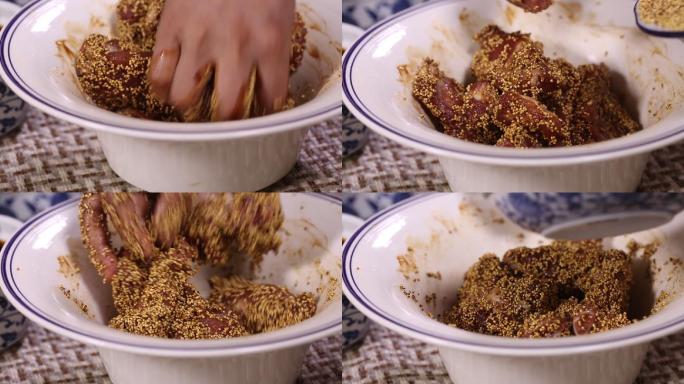 厨师制作小米排骨 (7)