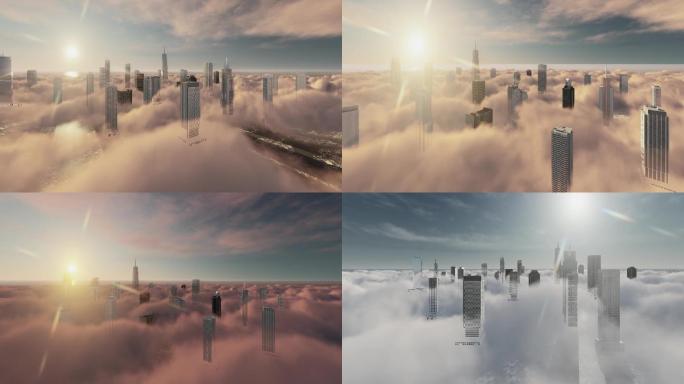 高档商业创意空中城市宣传视频