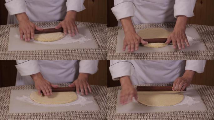 小米和面擀面片切面片制作锅巴 (7)