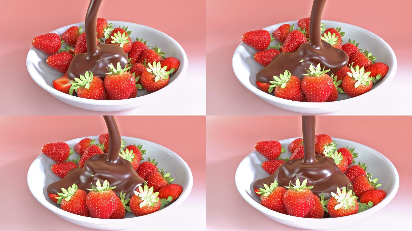 草莓巧克力水果广告视频