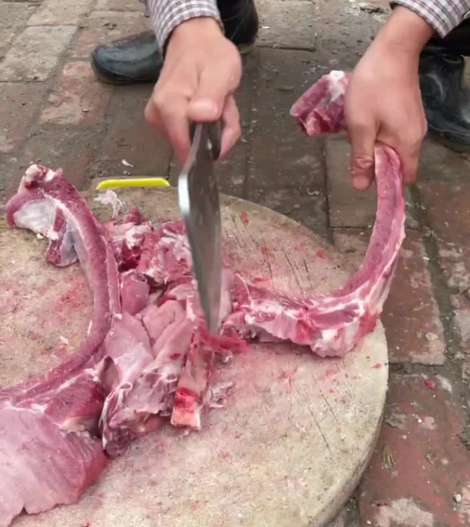 猪肉摊 生猪肉