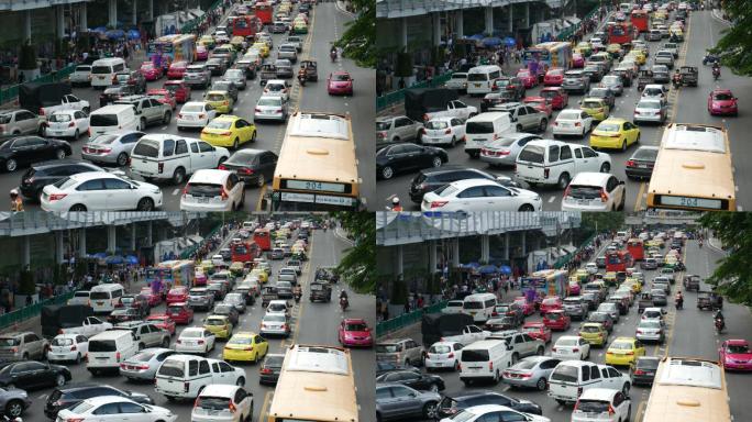 曼谷购物区交通堵塞
