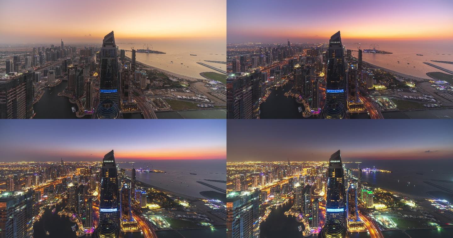 鸟瞰图的迪拜城市景观
