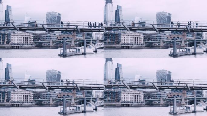 伦敦市大桥风景英国地标景观大楼高楼大厦