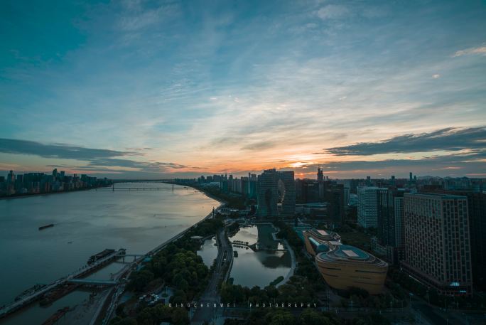 浙江钱江新城杭州印日出延时4K