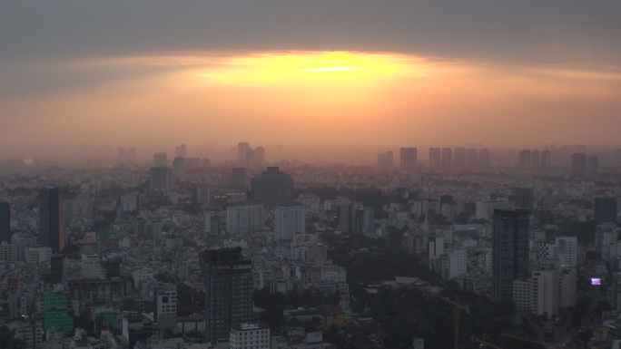 越南胡志明市国外外国航拍风光地标大景