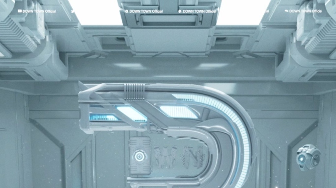蓝色科幻机械3D logo场景