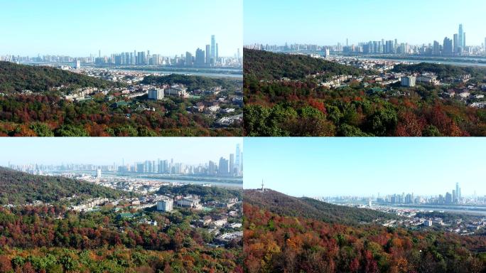 长沙岳麓山航拍长沙全景航拍