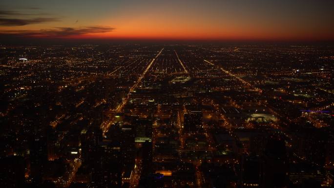 芝加哥航拍美国伊利诺伊州城市芝加哥大景