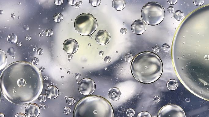 泡沫油水银色背景宣传片广告视频素材水泡