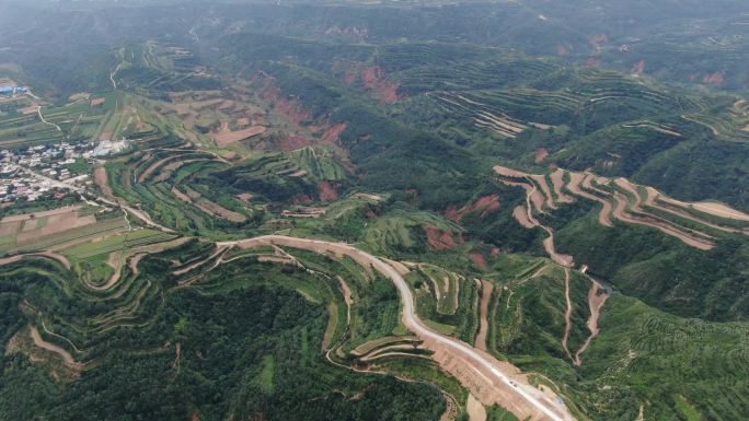 山西省沿黄公路（运城平陆段）群山高空航拍