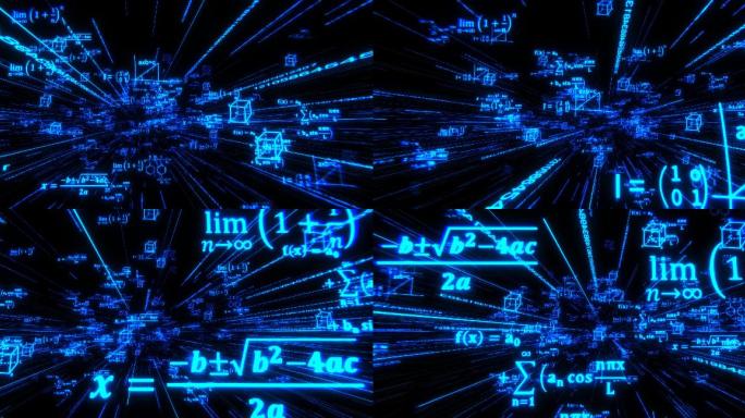 化学数学方程式公式科技线条穿梭