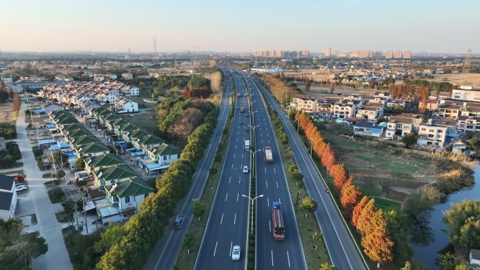 【原创】4K航拍苏虞张常熟苏州公路车辆