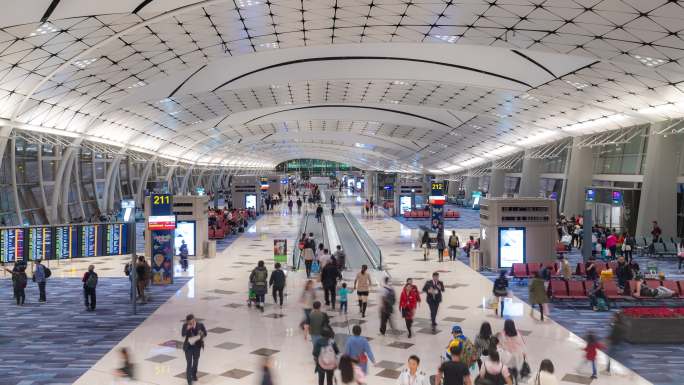 香港机场飞机航空公司登机口办理登机航班航