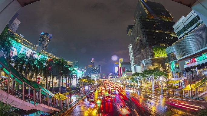 泰国曼谷城市夜景宣传车流量延时