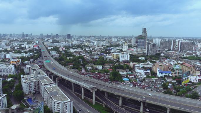 泰国曼谷国外空镜头时光市区市内车辆