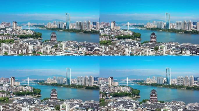 惠州市东江两岸地标空镜