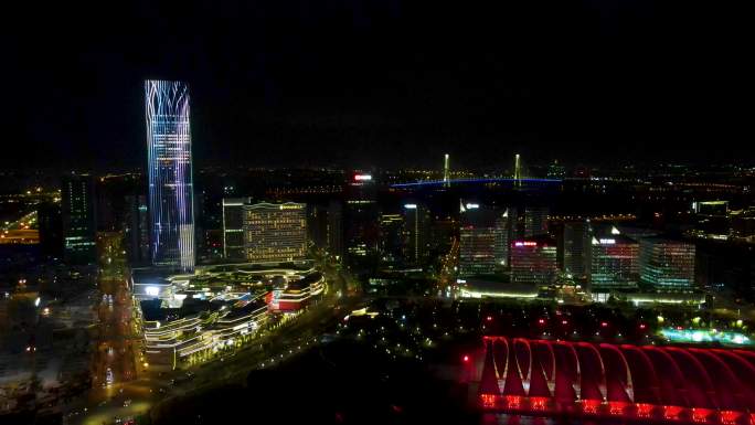 上海前滩太古里夜景4K航拍